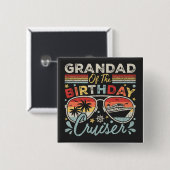Grootvader van het verjaardagscruiser vakantieplei vierkante button 5,1 cm (Voorkant /achterkant)