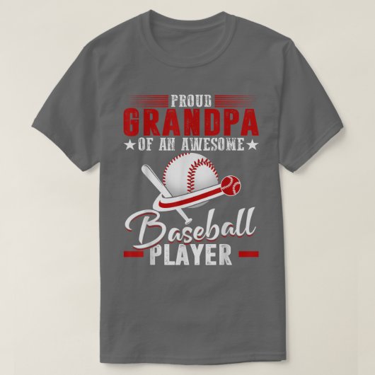 Grootvader van honkbalspeler t-shirt (Design voorkant)