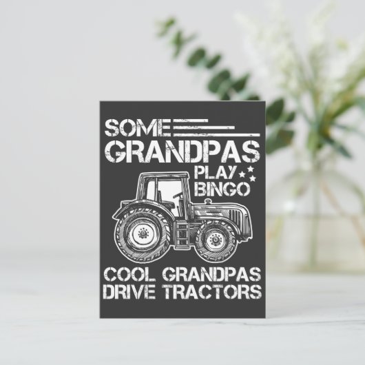 Grootvader van tractor Farmer Ranch grootouders Briefkaart (Staand voorkant)