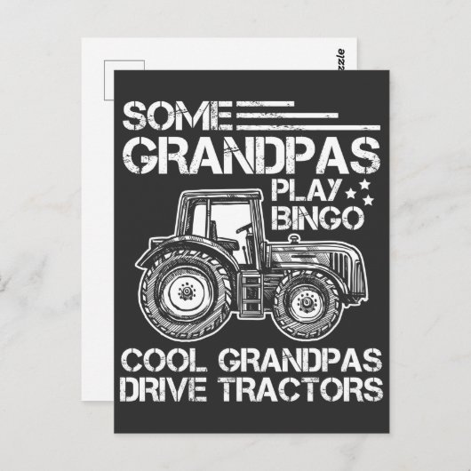 Grootvader van tractor Farmer Ranch grootouders Briefkaart (Voorkant / Achterkant)
