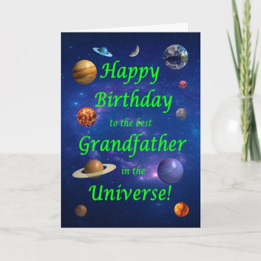 Grootvader Verjaardag Beste in het Universum Kaart (Voorkant)