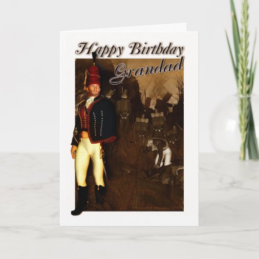 Grootvader Verjaardag Kaart - 1822 Hussar Officer  (Voorkant)