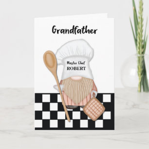 Grootvader Verjaardag Whimsical Gnome Chef Cooking Kaart