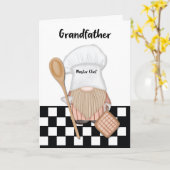 Grootvader Verjaardag Whimsical Gnome Chef Cooking Kaart (Gele Bloem)