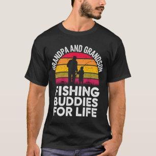 Grootvader vissen en kleinzoon vissen maatjes voor t-shirt
