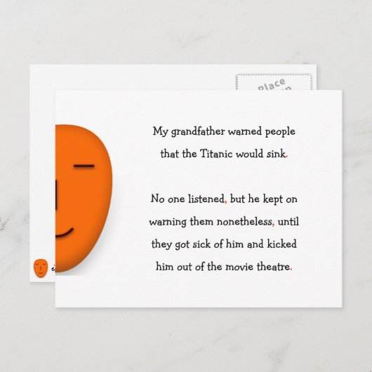 Grootvader waarschuwde Titanic Sink Funny Humor Jo Briefkaart (Voorkant / Achterkant)