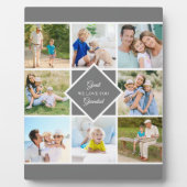 Grootvader We houden van je 8 Foto Collage Plaque Fotoplaat (Voorkant)