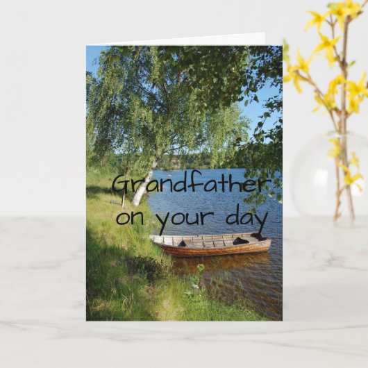 GROOTVADER WORDT "EEN DAG BIJ DE LAKE KAART" GEWEN KAART (Gele Bloem)