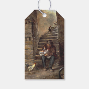 Grootvader zorgt voor zijn kleinzoon cadeaulabel