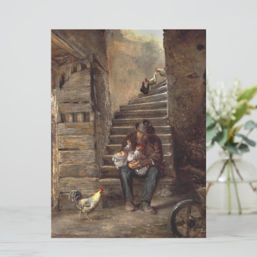 Grootvader zorgt voor zijn kleinzoon kaart (Staand voorkant)