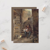 Grootvader zorgt voor zijn kleinzoon kaart (Voorkant / Achterkant in situ)