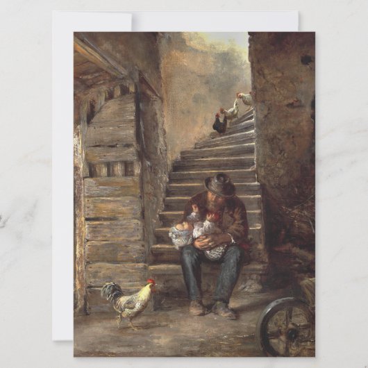 Grootvader zorgt voor zijn kleinzoon kaart (Voorkant)