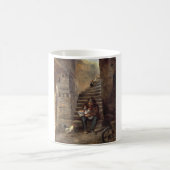 Grootvader zorgt voor zijn kleinzoon koffiemok (Center)