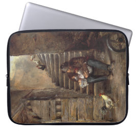 Grootvader zorgt voor zijn kleinzoon laptop sleeve