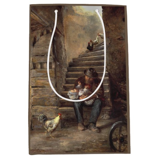 Grootvader zorgt voor zijn kleinzoon medium cadeauzakje (Voorkant)