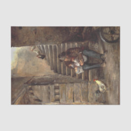 Grootvader zorgt voor zijn kleinzoon tissuepapier