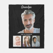 Grootvader zwarte kleinkinderen kinder foto fleece deken (Voorkant)