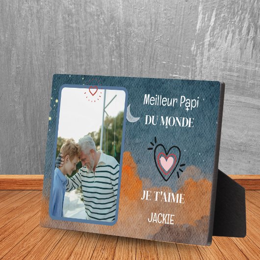 Grootvaderdag gepersonaliseerd cadeau beste opa fotoplaat