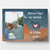 Grootvaderdag gepersonaliseerd cadeau beste opa fotoplaat (voorkant)