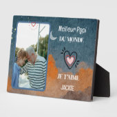 Grootvaderdag gepersonaliseerd cadeau beste opa fotoplaat (Zijkant)