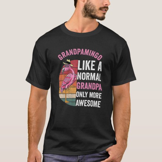 Grootvaderflamingo Vlammend Opa Retro Flamingo Uit T-shirt (Voorkant)