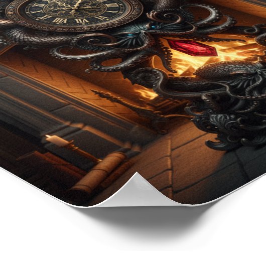  grootvaderklok - Dragon & Octopus Design Poster (Hoek)