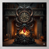  grootvaderklok - Dragon & Octopus Design Poster (Voorkant)