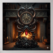  grootvaderklok - Dragon & Octopus Design