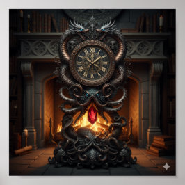  grootvaderklok - Dragon & Octopus Design Poster