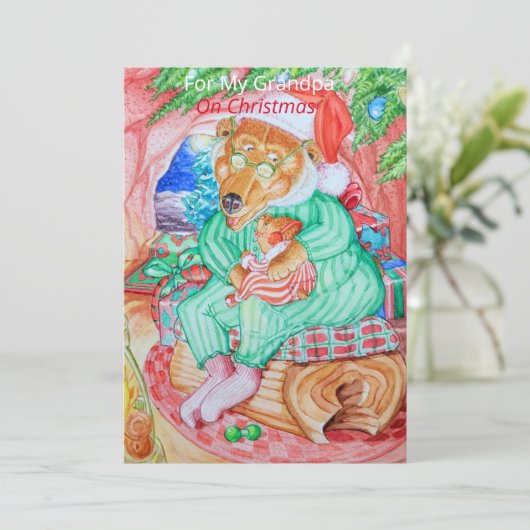 Grootvaders kerstWenskaart Feestdagenkaart (Staand voorkant)