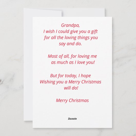 Grootvaders kerstWenskaart Feestdagenkaart (Achterkant)