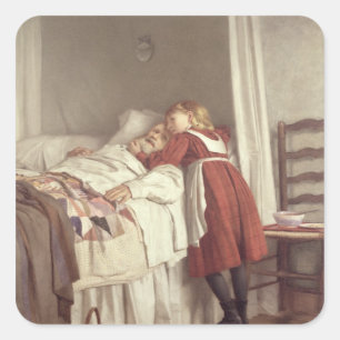 Grootvaders kleine zuster vierkante sticker