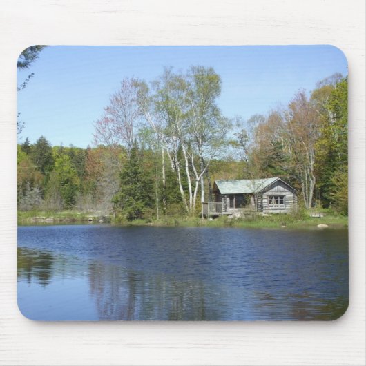 Grootvader's Rustieke Cabin Water Scene Muismat (Voorkant)