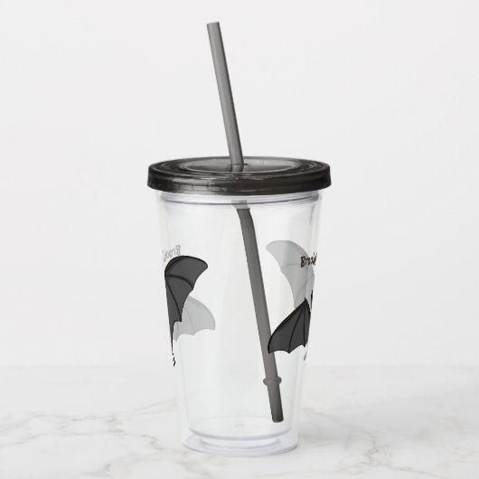 Grootvampiervleermuis cartoon acryl drinkbeker (Links)
