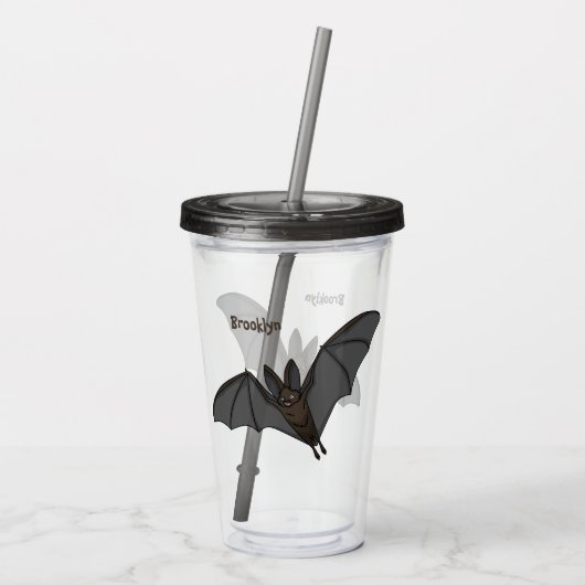 Grootvampiervleermuis cartoon acryl drinkbeker (Achterkant)