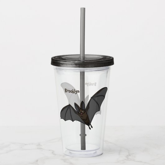 Grootvampiervleermuis cartoon acryl drinkbeker (Voorkant)