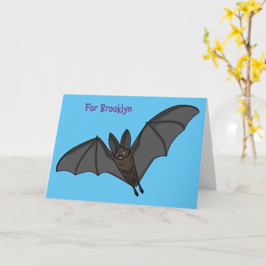 Grootvampiervleermuis cartoon kaart (Gele Bloem)