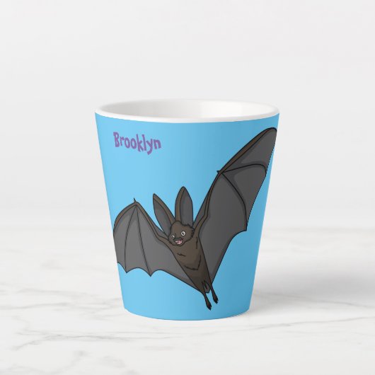 Grootvampiervleermuis cartoon latte mok (Voorkant)