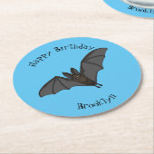 Grootvampiervleermuis cartoon ronde kartonnen onderzetter (Gebogen)