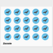 Grootvampiervleermuis cartoon ronde sticker (Vel)