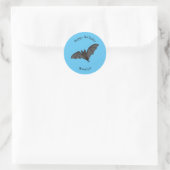 Grootvampiervleermuis cartoon ronde sticker (Tas)