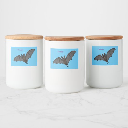 Grootvampiervleermuis cartoon voedselcontainer etiket (Flessen)