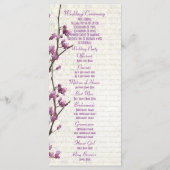 grootvee lila bruiloft van de florale kerk programmakaart (Achterkant)