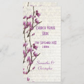 grootvee lila bruiloft van de florale kerk programmakaart (Voorkant / Achterkant)