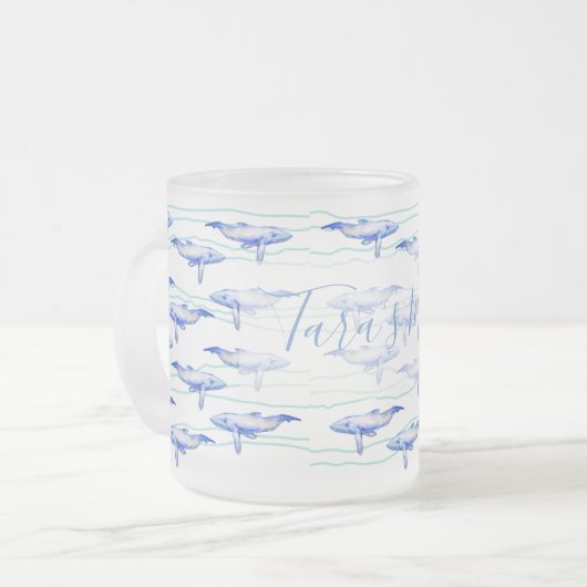 Grootvis Waterverf Matglas Koffiemok (Voorkant links)