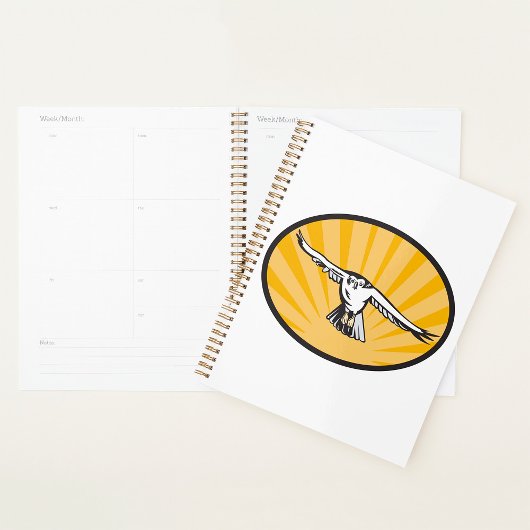Grootvliegende valk Krachtige roofvogel Planner