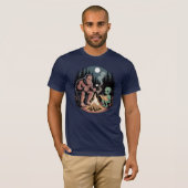 Grootvoet Alien UFO Maan Cryptid Ontmoeting  T-shirt (Voorkant volledig)