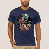 Grootvoet Alien UFO Maan Cryptid Ontmoeting  T-shirt (Voorkant)