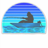 Grootvoet Boat Vissen Grappige Sporten Sticker (Voorkant)