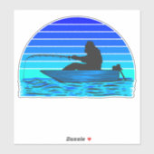 Grootvoet Boat Vissen Grappige Sporten Sticker (Vel)